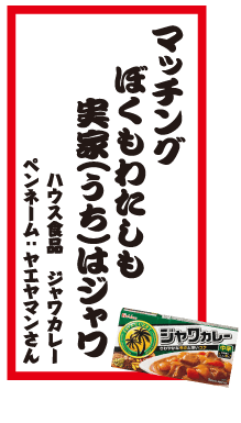 マッチングぼくもわたしも実家(うち)はジャワ ハウス食品 ジャワカレー ペンネーム：ヤエヤマンさん